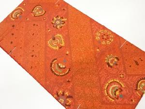 未使用品　抽象花唐草模様織出し名古屋帯